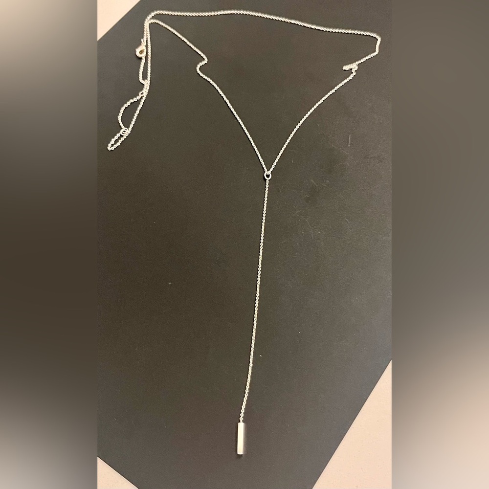 Elegant Sterling Silver Lariat Chain Necklace